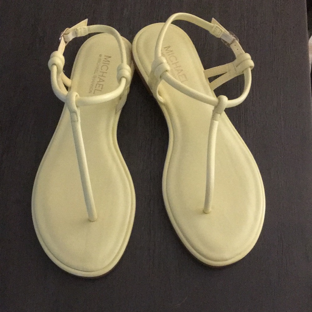 MICHAEL by Michael Shannon Women's Yellow T-Strap Sandals